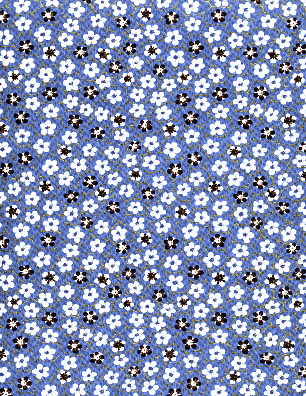 RCK9155 Blue Bumble Blooms Washi - www.HankoDesigns.com - Japanese Yuzen Washi Paper 8.5"x11" - Fall 2014