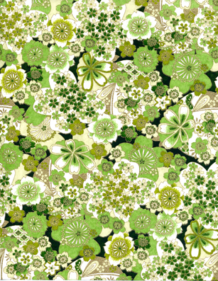 RA531 Green Splendor Japanese Yuzen Washi Paper www.HankoDesigns.com