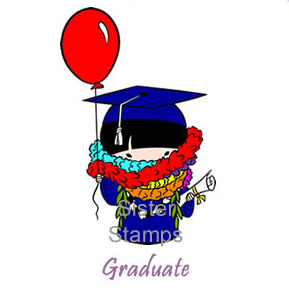 SS0070 Graduate w/ Ballons Sister Stamps
