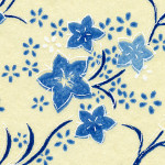 RKBMo39 Blue Kikyou Blossoms Washi - Hanko Designs