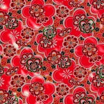 RKB8635 Red Retro Floral Washi 2016 - www.HankoDesigns.com