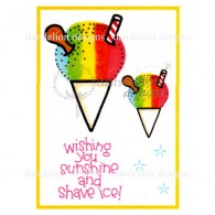 MC-43 Sunshine and Shave Ice Dandelion Stamp - www.HankoDesigns.com Hawaii friendship